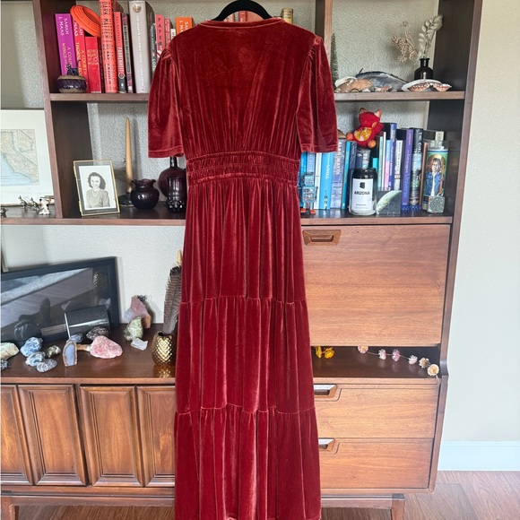 Baltic Born Red Ruched Maxi Gown - Picture 2 of 4